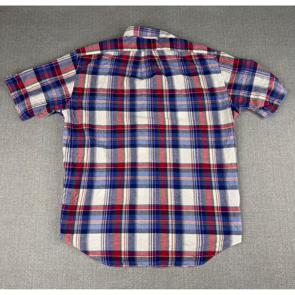 Ralph Lauren Blaire Mens Large Short Sleeve Plaid Button Down Shirt Cotton Multi - Picture 3 of 6